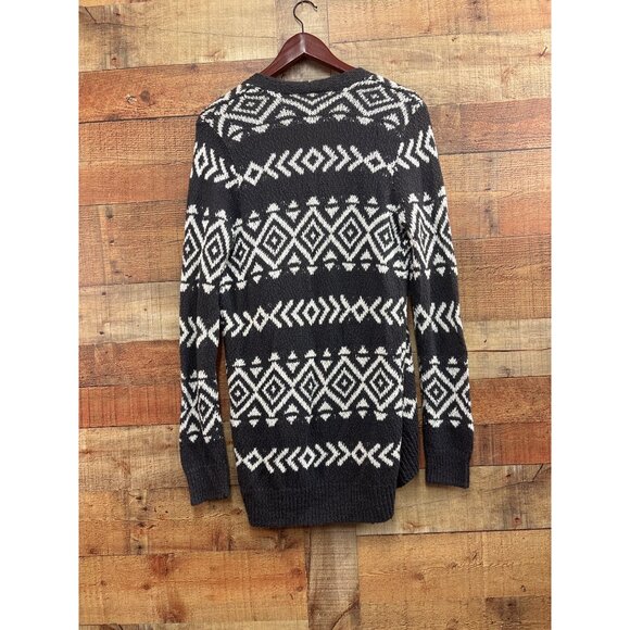 Hollister Gray & White Knit Cardigan Sweater Small - Picture 7 of 8